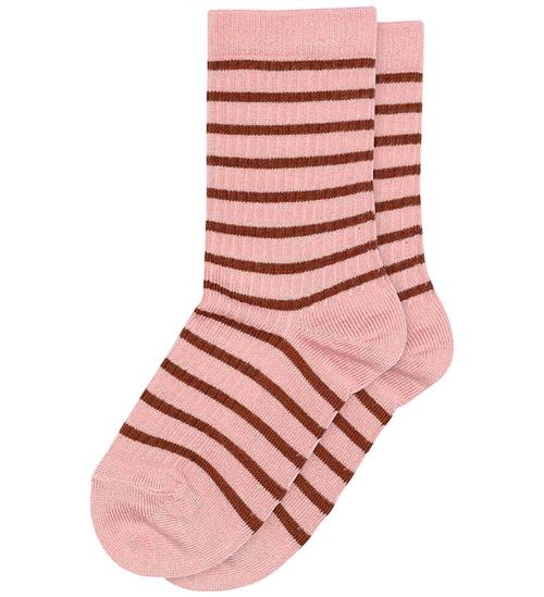 MP Strømper - Viskose/Bambus - Rib - Kallie - Silver Pink m. Str