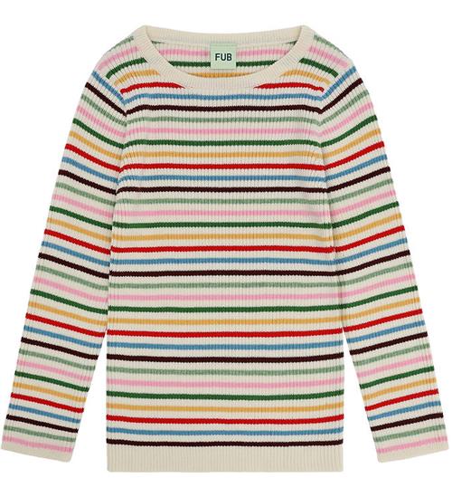 FUB Bluse - Rib - Multifarvet m. Striber