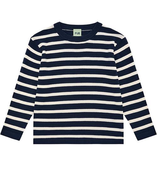 FUB Bluse - Strik - Dark Navy/Ecrustribet