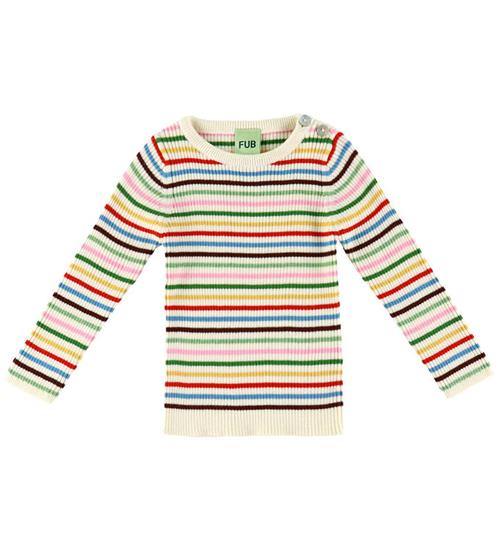 FUB Bluse - Strik - Rib - Multifarvet m. Striber
