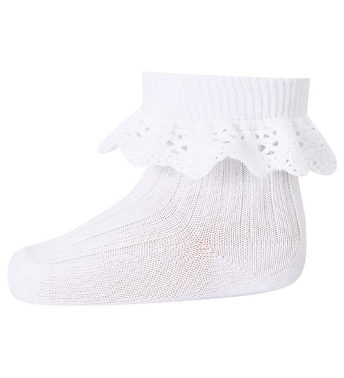 MP Strømper m. Blonde - Lisa - Hvid