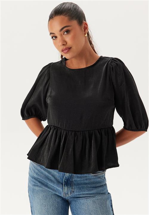 BUBBLEROOM Round Neck Puff Sleeve Blouse