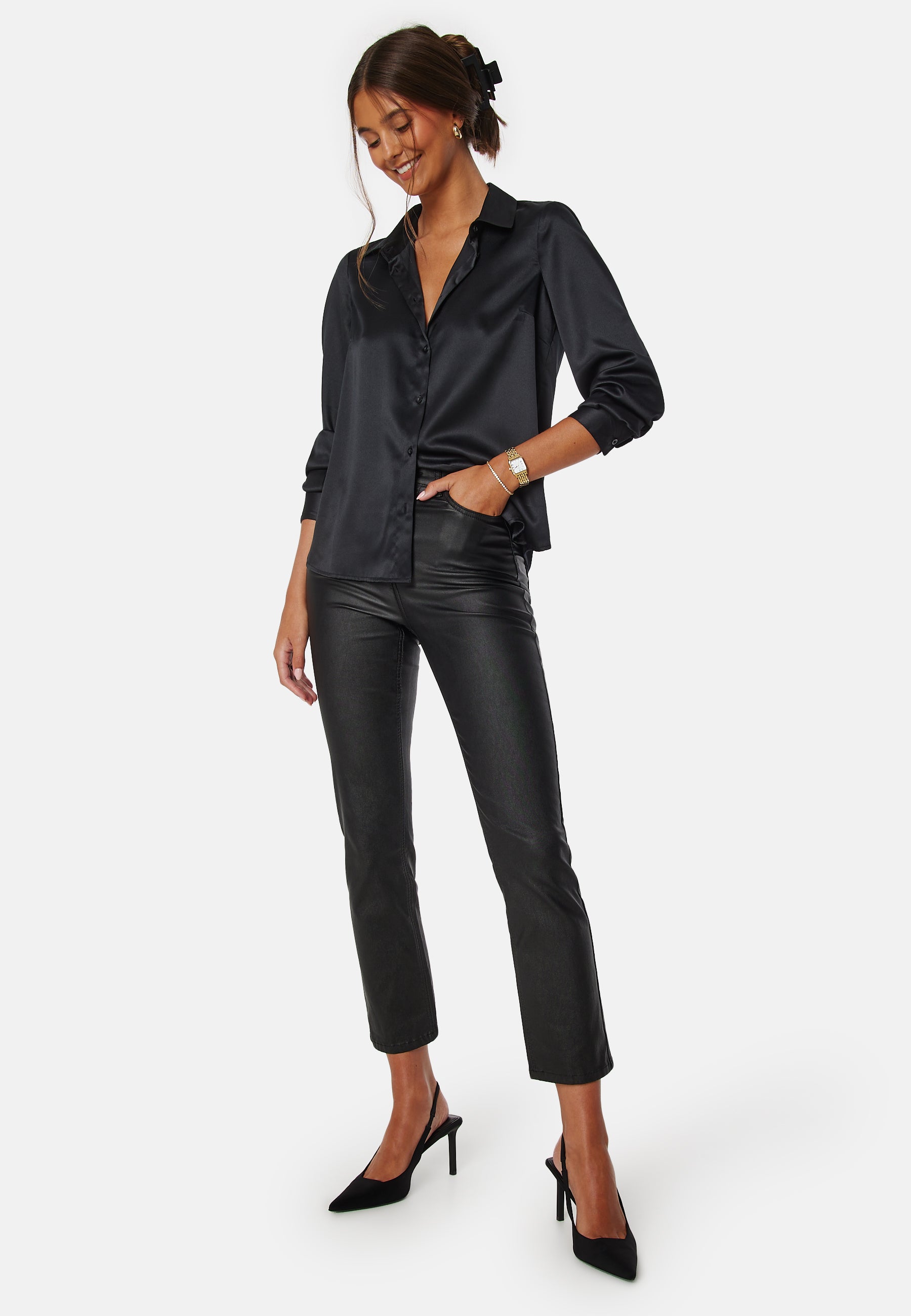 Happy Holly Straight Leg Coated Jeans