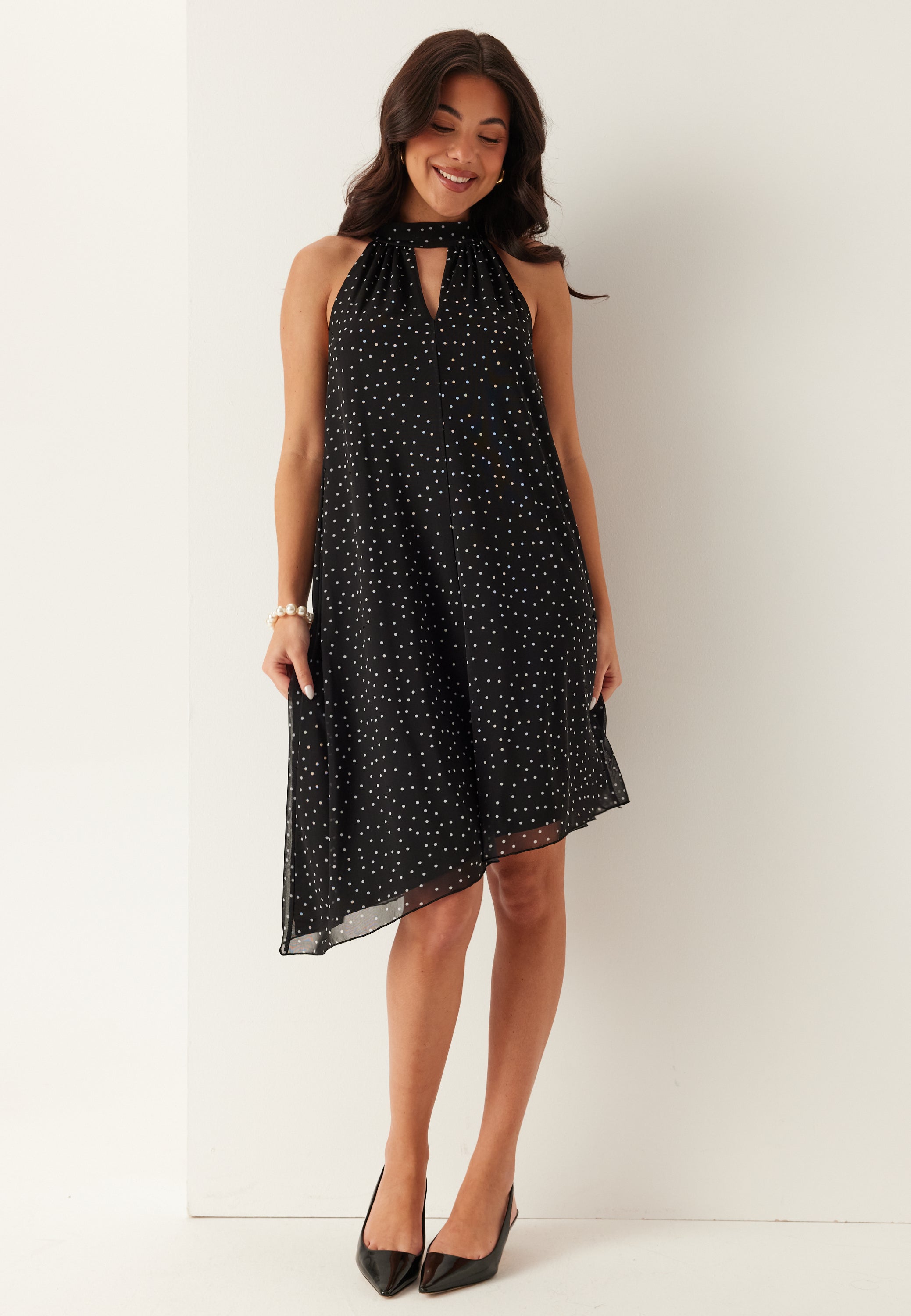 BUBBLEROOM Tie Reversible Short Mesh Dress