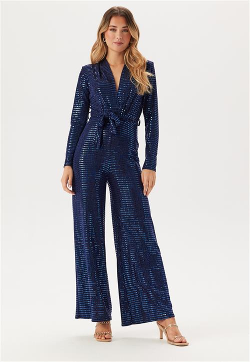 John Zack Sequin Wide Leg Jumpsuit