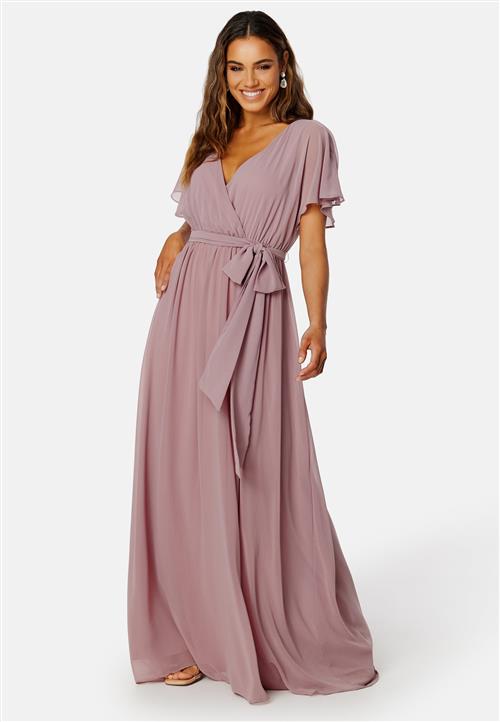 Goddiva Flutter Chiffon Maxi Dress