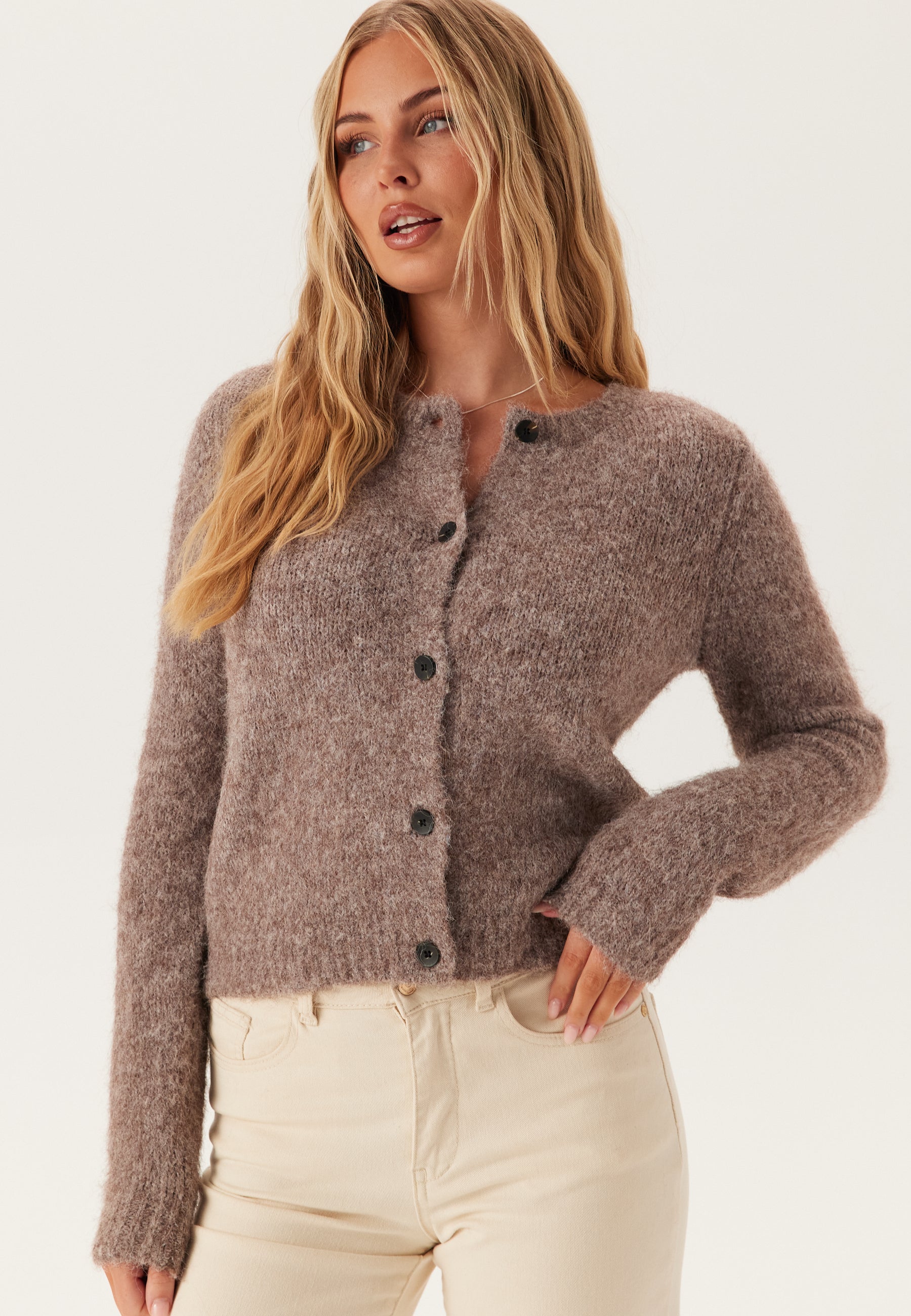 VERO MODA Vmnovah Ls O-neck Button Cardi