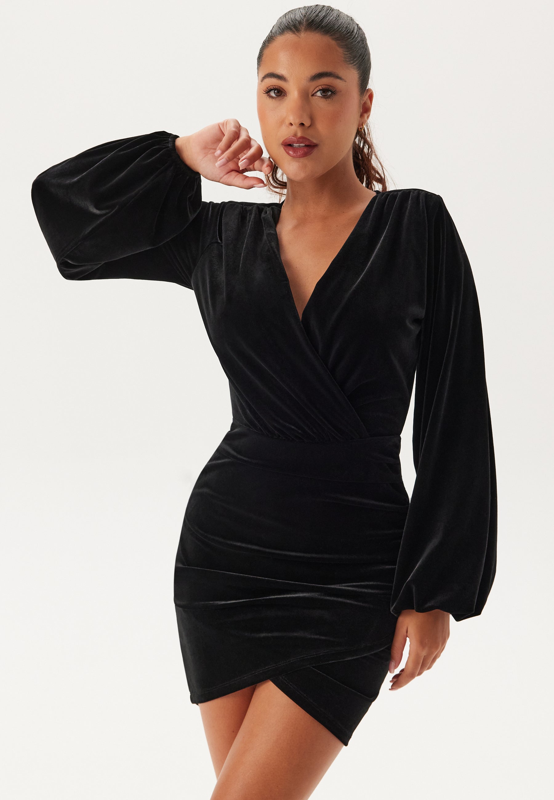 Bubbleroom Occasion Velvet Wrap Dress
