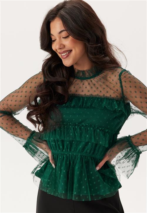 BUBBLEROOM Dotted Mesh L/S Blouse