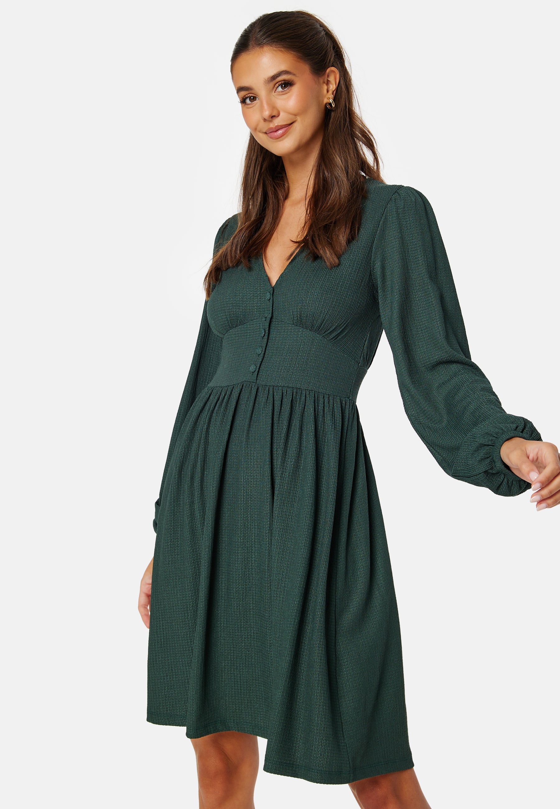 BUBBLEROOM Structure Button Short Dress