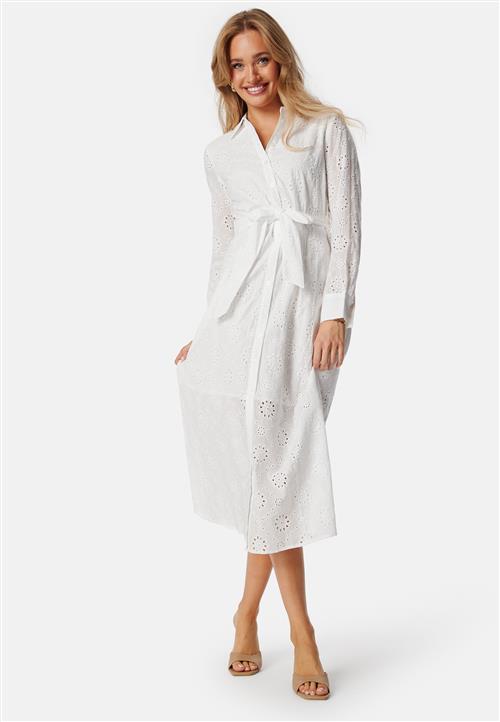 BUBBLEROOM Belted Broderie Anglaise Shirt Dress