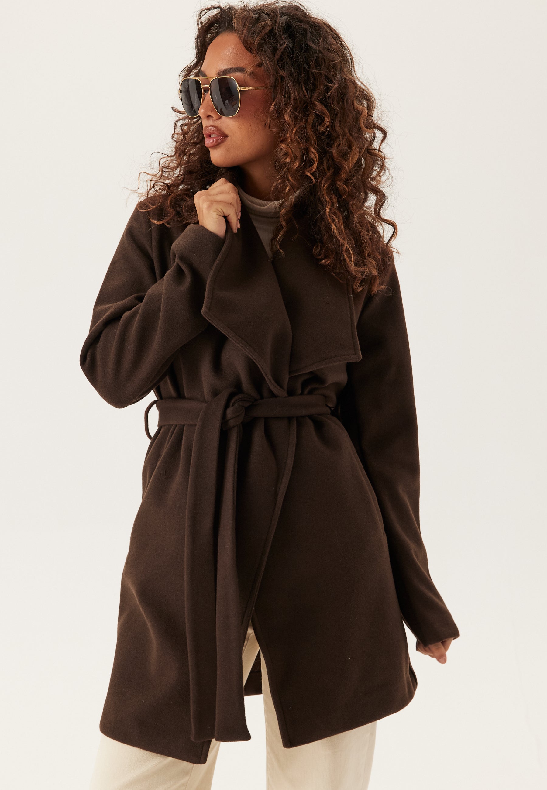 VILA Vicooley Collar Belt Coat