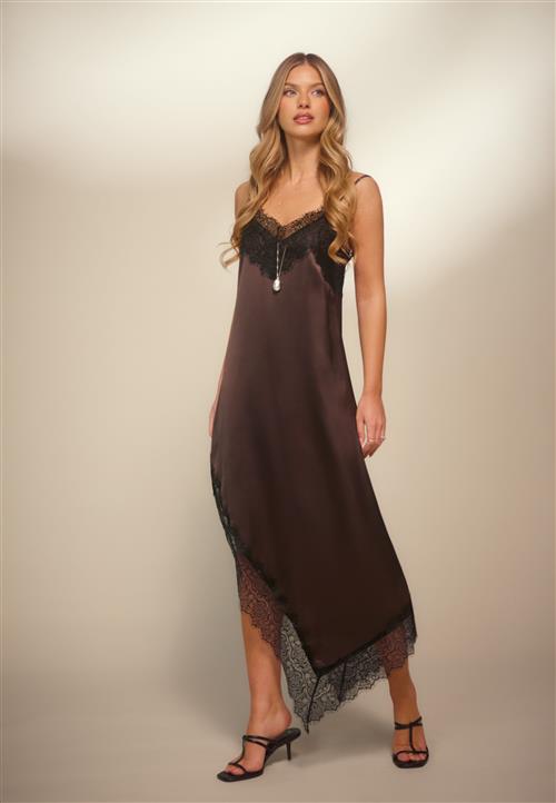 Bubbleroom Occasion Satin Lace Slip Dress