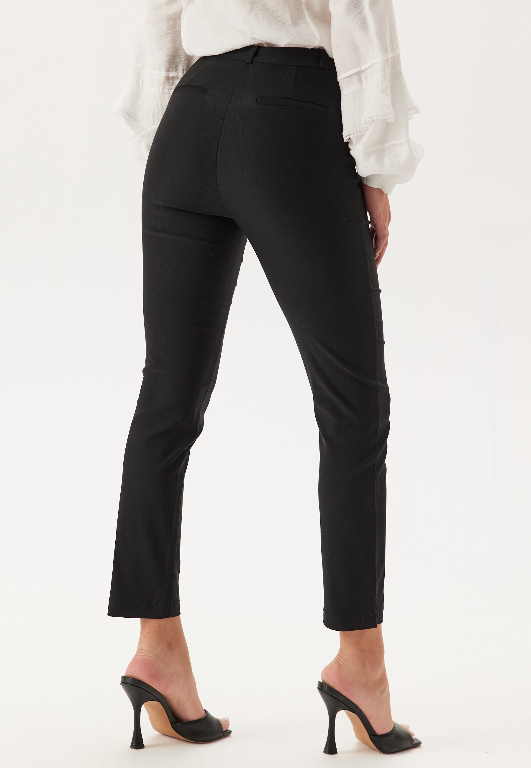 BUBBLEROOM High Waist Stretchy Ankle Slit Trousers