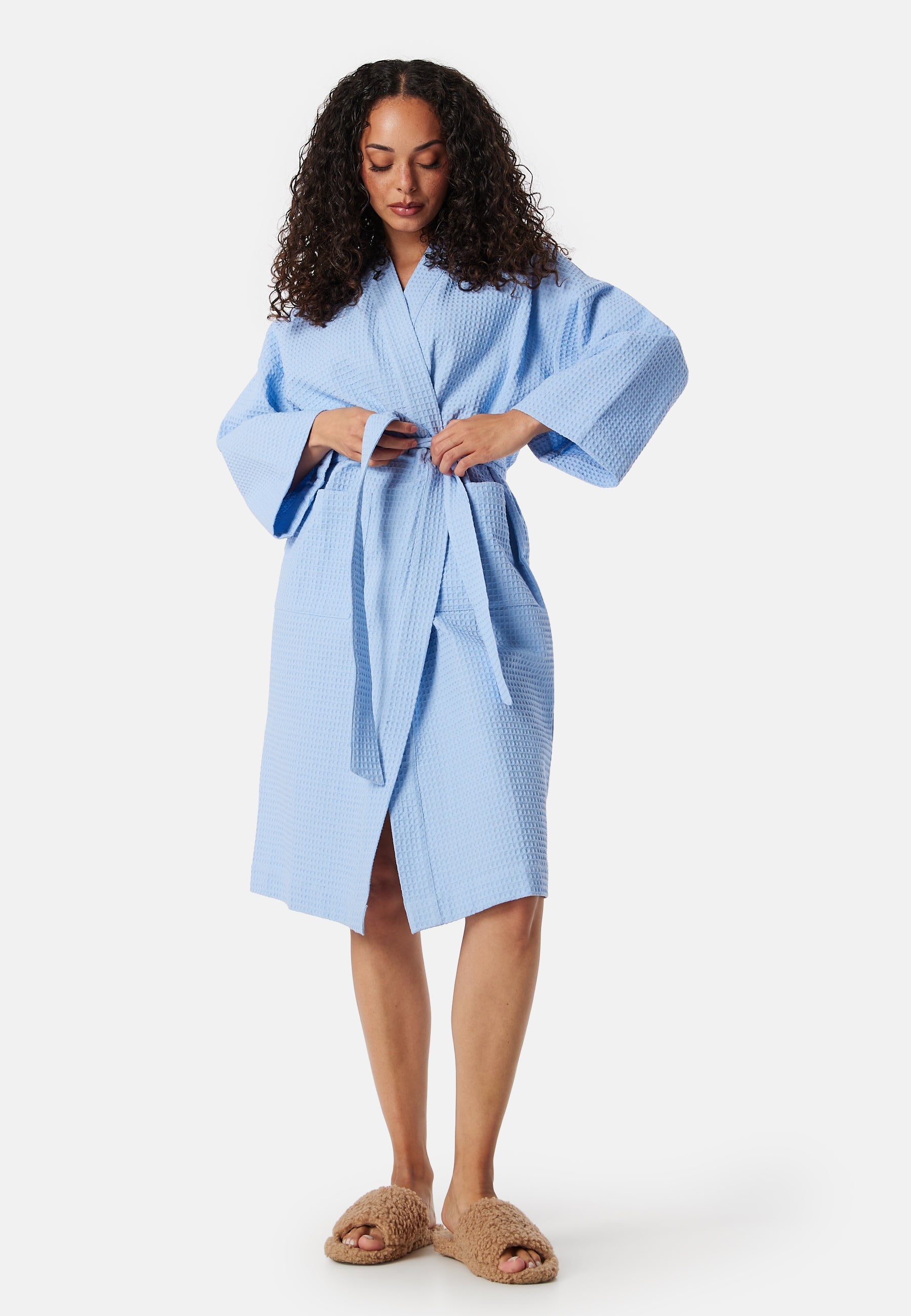 BUBBLEROOM Cotton Waffle Robe