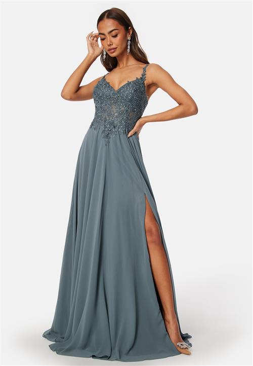 Christian Koehlert Chiffon Rhinestone Evening Dress