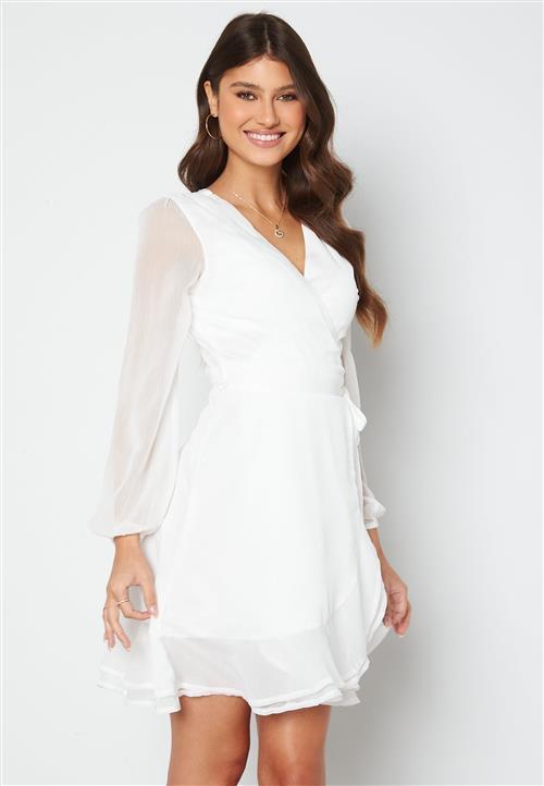 Bubbleroom Occasion Frill Wrap Chiffon Dress