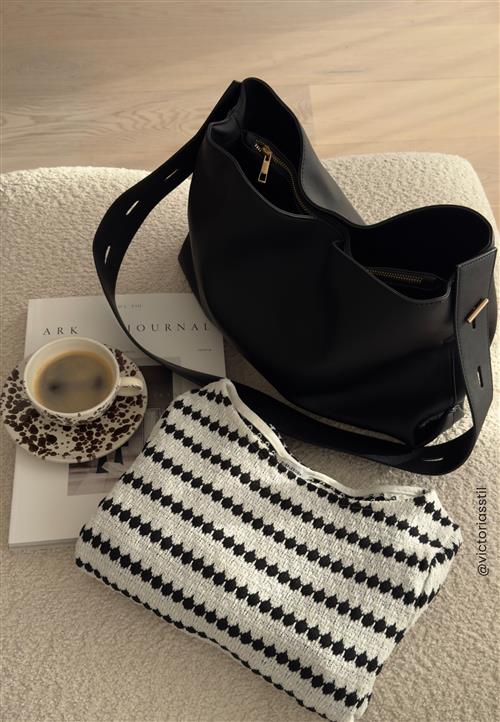 BUBBLEROOM Faux Leather Tote Bag