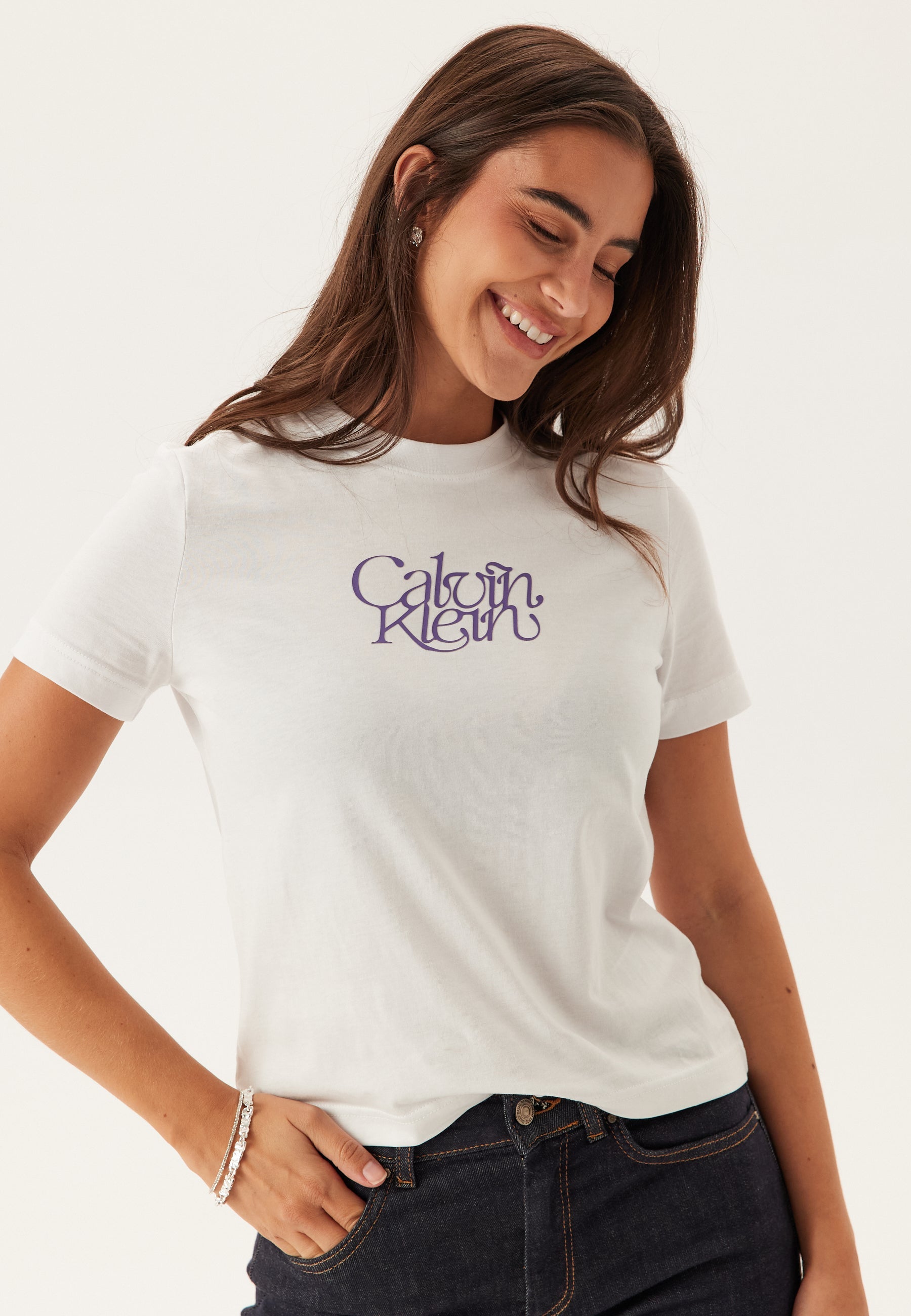 Calvin Klein Jeans Ss Fitted Script Calvin Klein Te