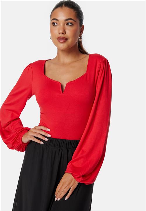 BUBBLEROOM Square V-neck Long Sleeve Puff
