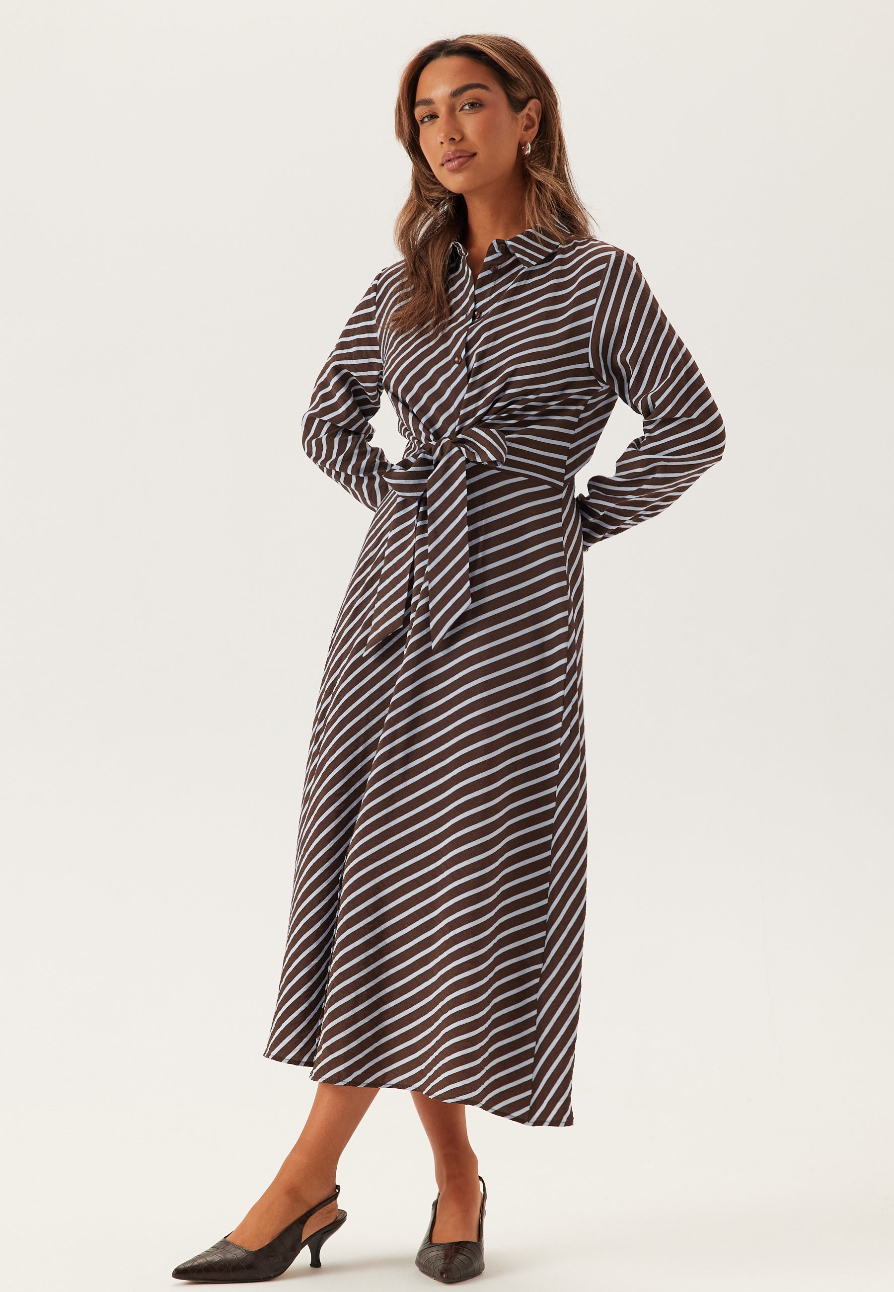 BUBBLEROOM Tie Detail Shirt Dress