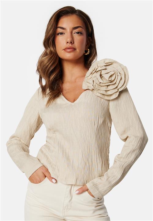 VILA Viflowery Short L/S V-Neck Top