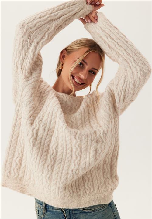 Pieces Pcjisa Ls O-neck Long Cabel Knit