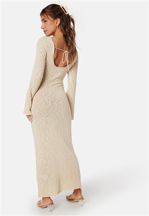 BUBBLEROOM Open Back Fine Knitted Maxi Dress