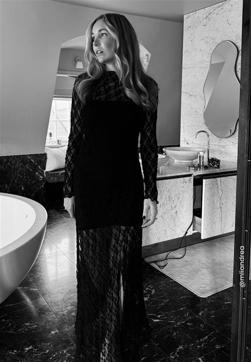 Bubbleroom Occasion Asymmetric Lace Maxi Dress