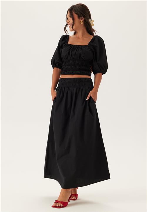 BUBBLEROOM Smock Waist Maxi Skirt