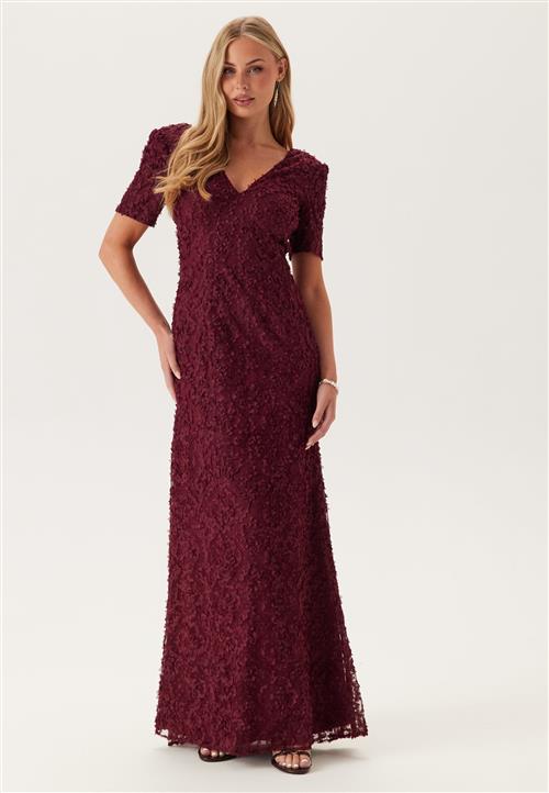 Bubbleroom Occasion Short Sleeve 3D Floral Gown