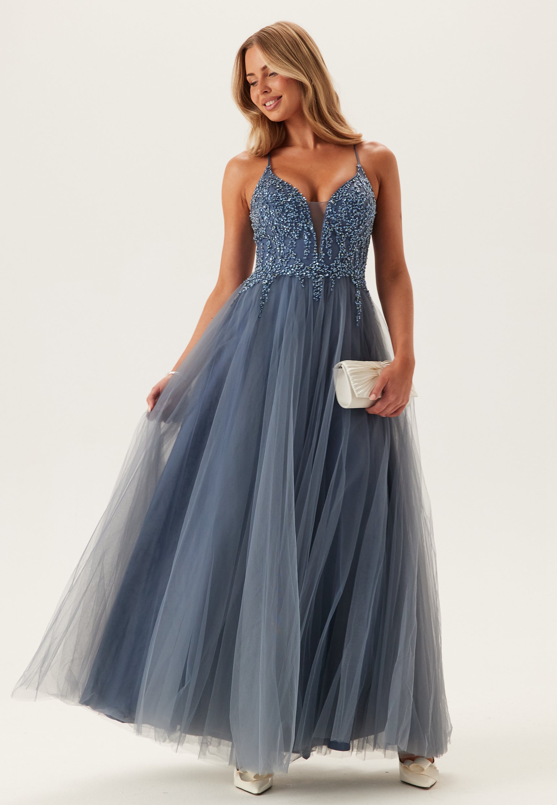 Christian Koehlert Tulle Back Lacing Evening Dress