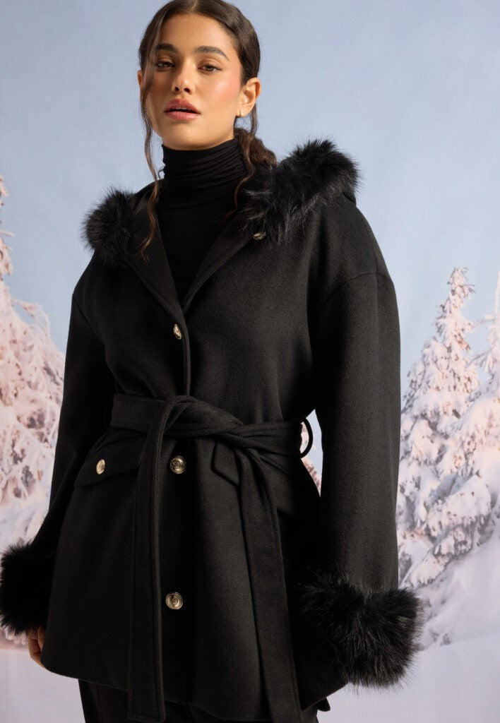 Chiara Forthi Hooded Wool Blend Coat