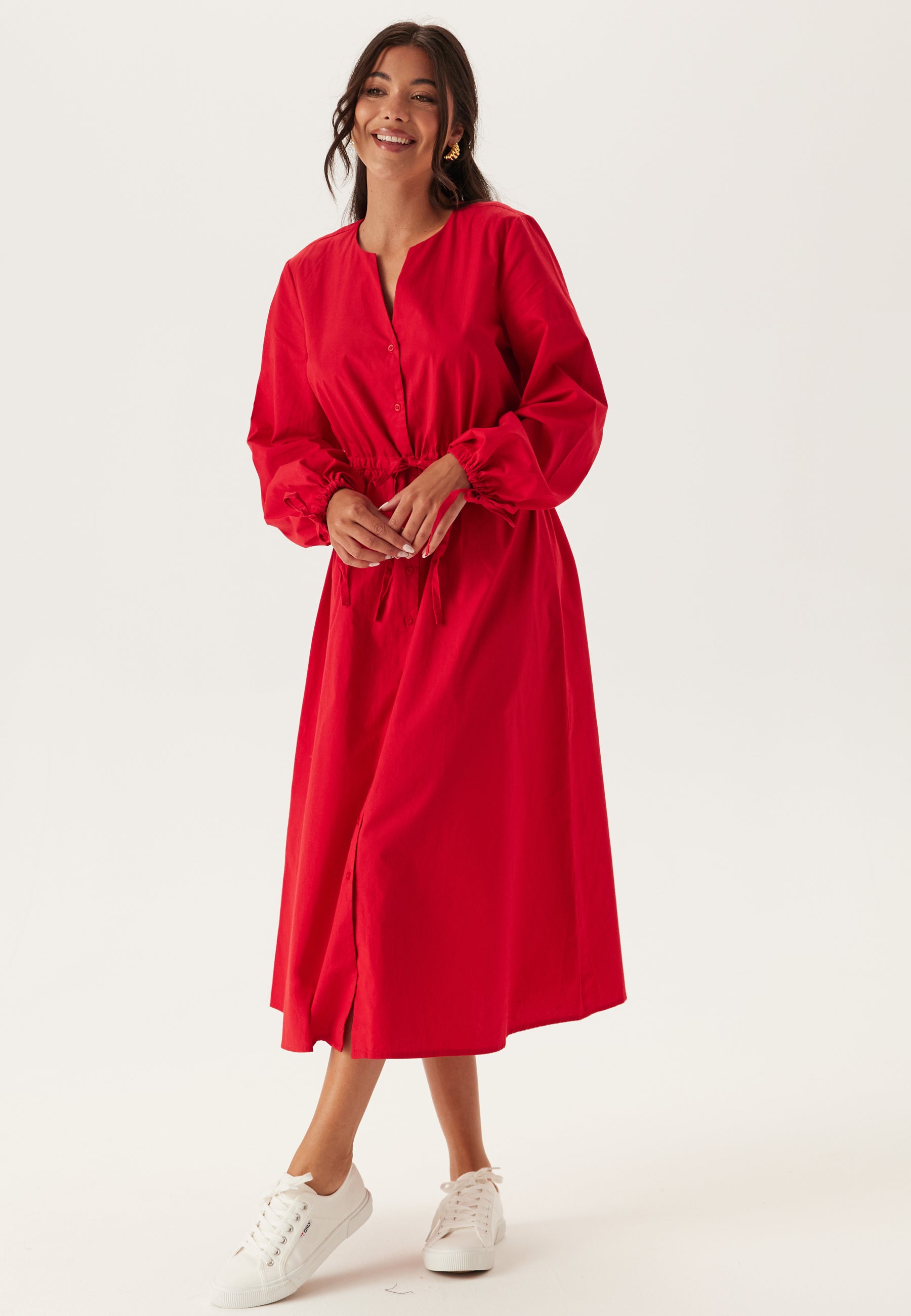 BUBBLEROOM Drawstring Cotton Dress