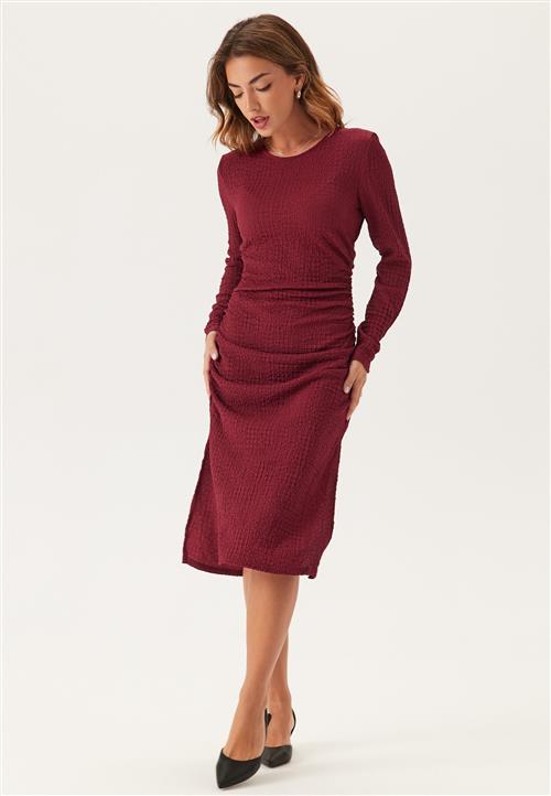 Pieces Pcjamal Ls Midi Rouching Dress