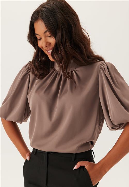 BUBBLEROOM Chimney Collar Puff Sleeve Blouse