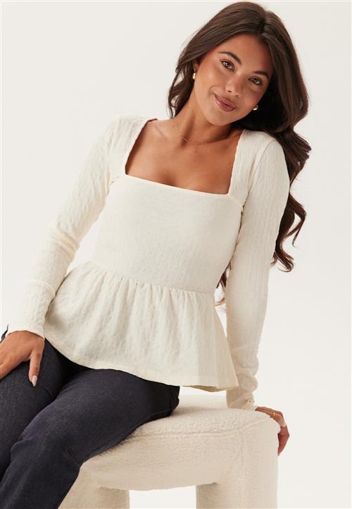 BUBBLEROOM Square Neck Peplum Top