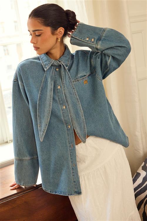 Se Object Collectors Item Objneel Lo L/S DENIM SHIRT hos Bubbleroom