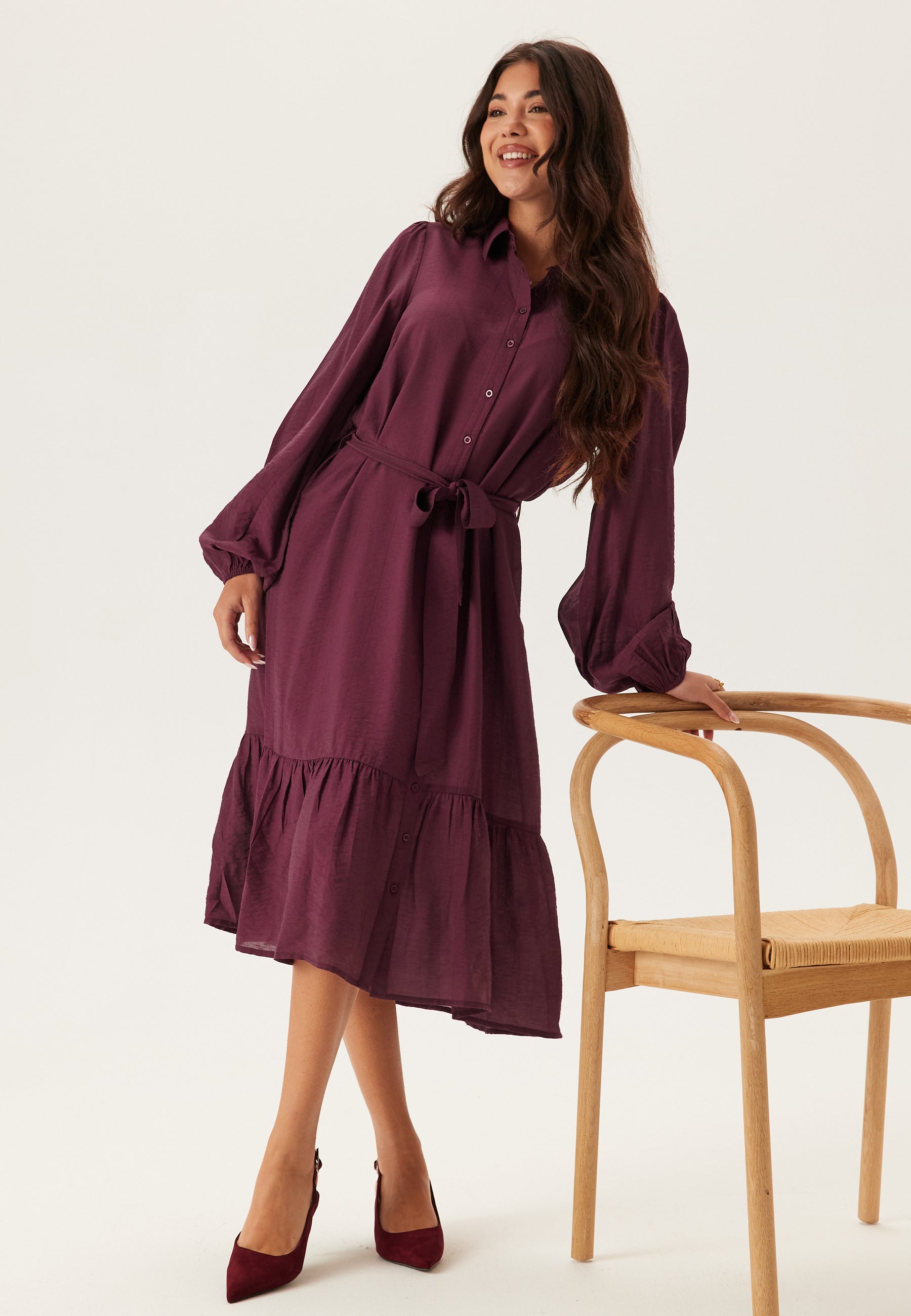 Happy Holly Midi Shirt Dress