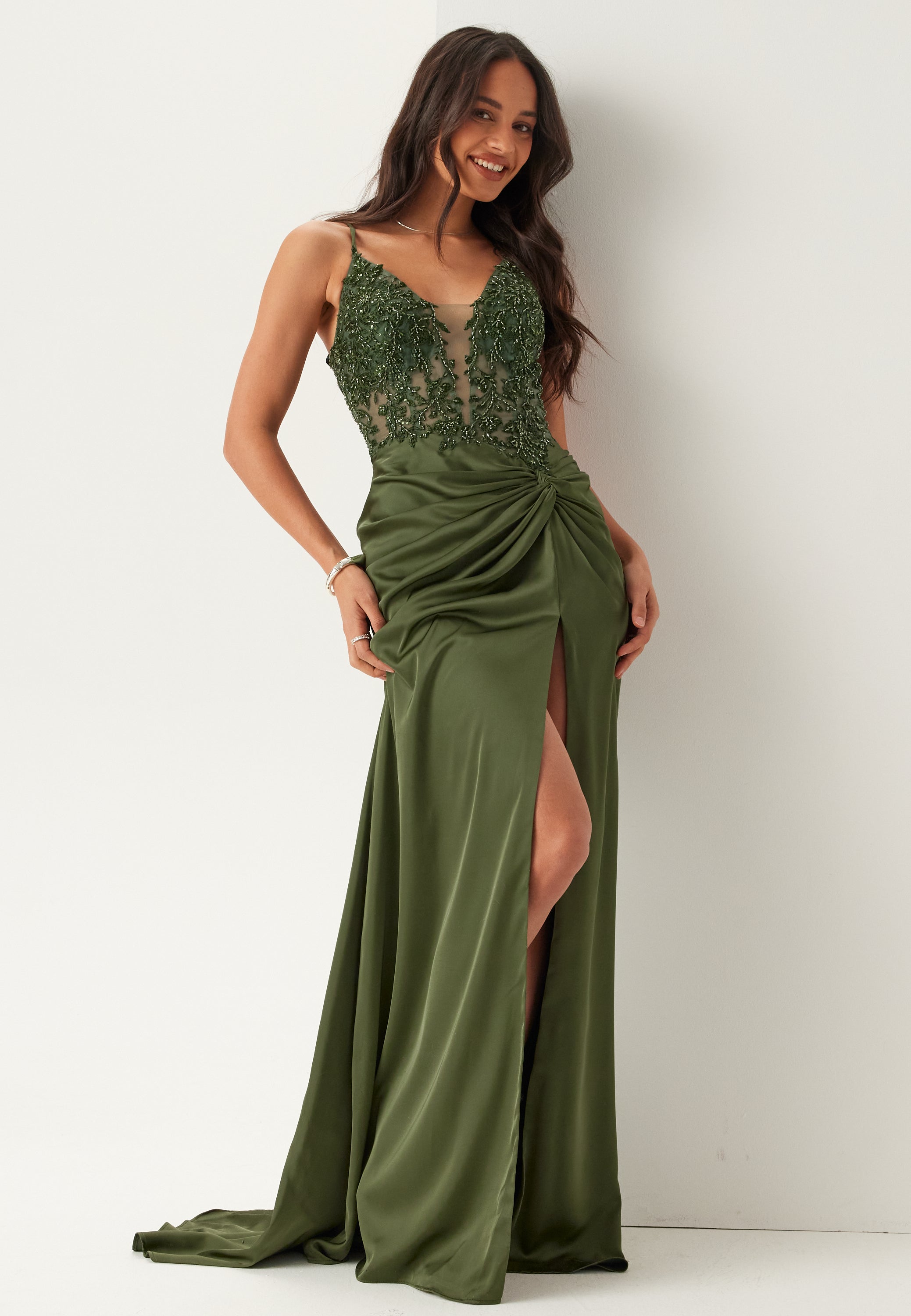 Christian Koehlert Satin Evening Dress With Back Lacing