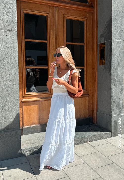 BUBBLEROOM Cotton Lace Maxi Skirt