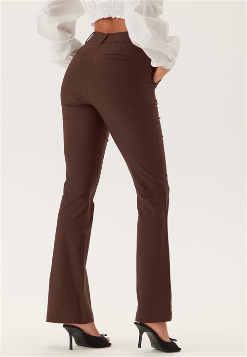 BUBBLEROOM Mid Waist Stretchy Flared Trousers