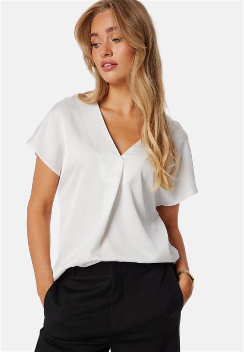 VILA Viellette V-neck S/S SATIN TOP