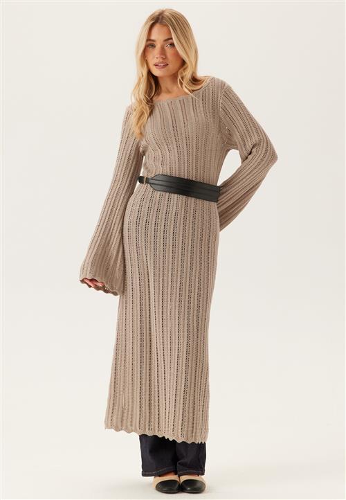 BUBBLEROOM Boat Neck Structure Knitted Dress