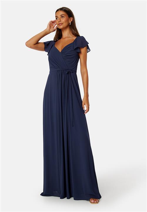 Bubbleroom Occasion Butterfly Sleeve Draped Chiffon Gown