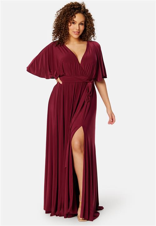Goddiva Curve Flutter Sleeve Maxi Dress