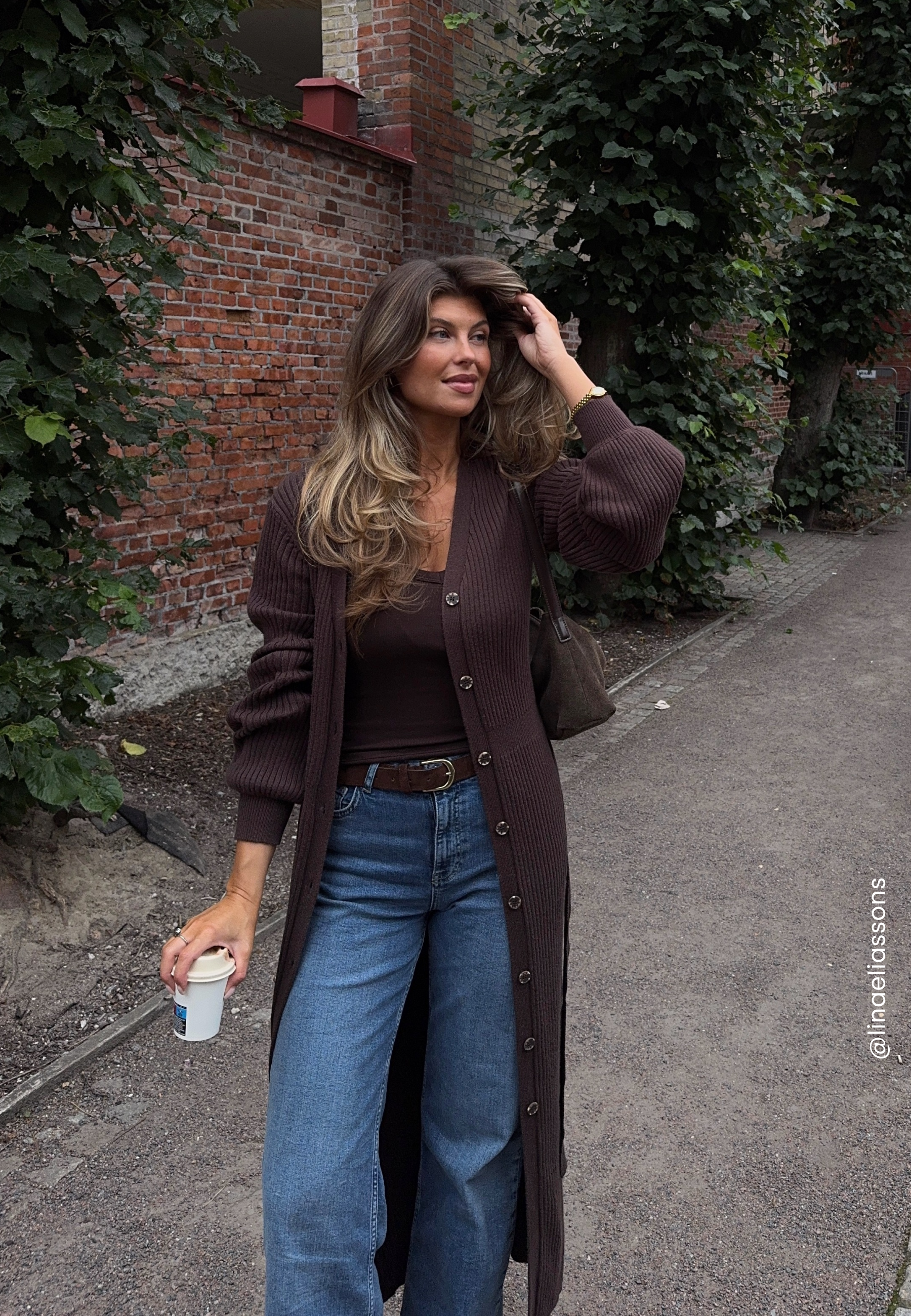 BUBBLEROOM Rib Knitted Cardigan Dress