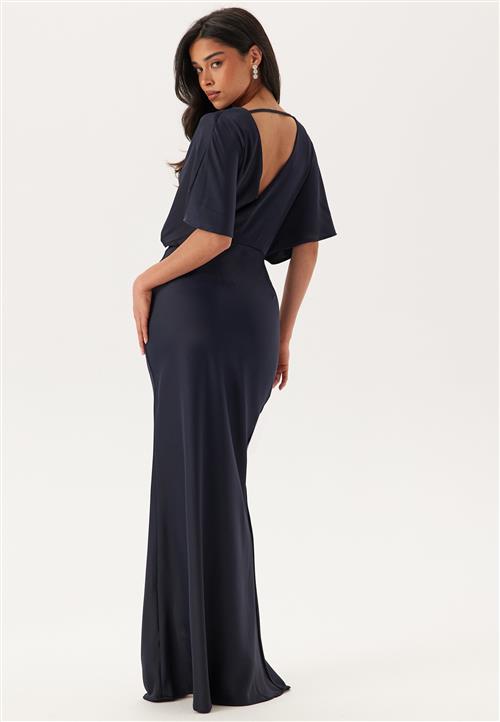 Bubbleroom Occasion Wrap Satin Gown