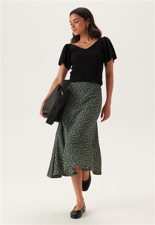 Happy Holly Structured Asymmetric Skirt