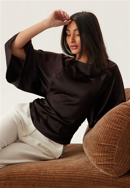 Bubbleroom Occasion Wide Sleeve Satin Blouse